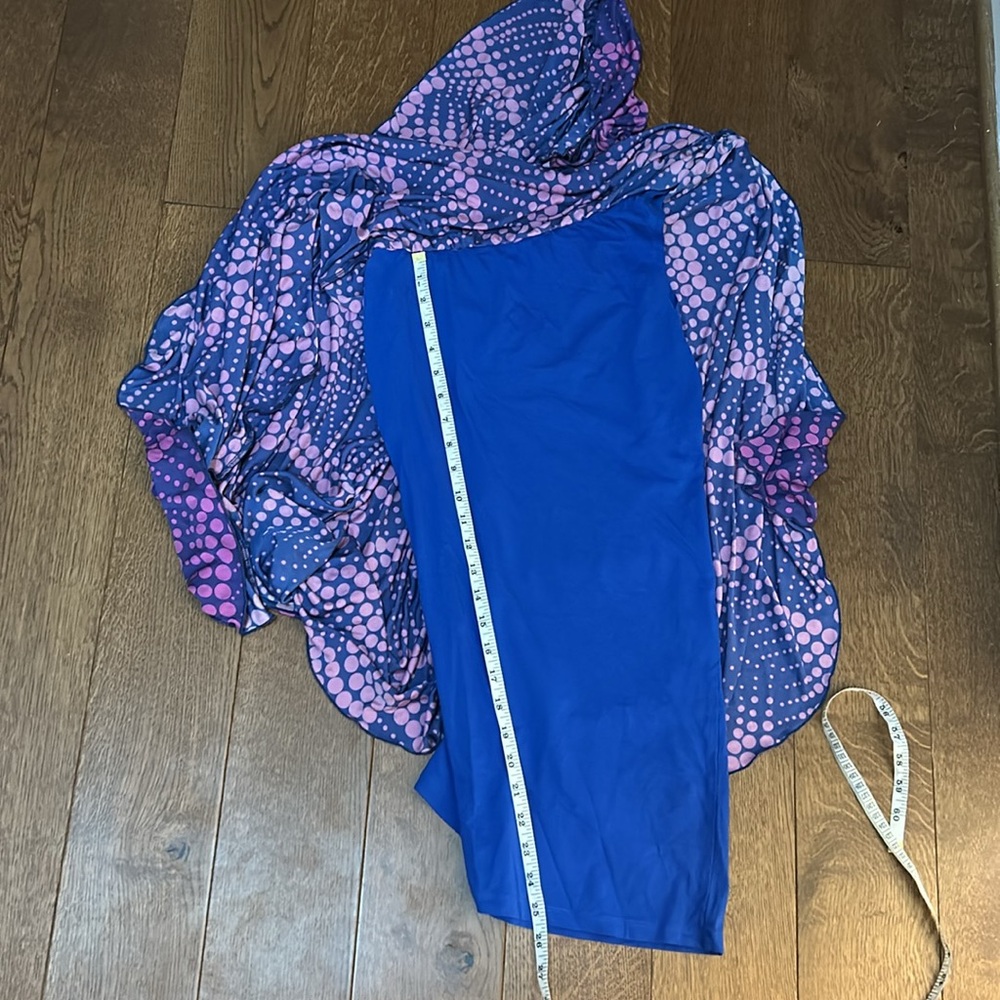 Purple and Pink One-Shoulder Dress funky abstract dot print size small - Picture 14 of 14